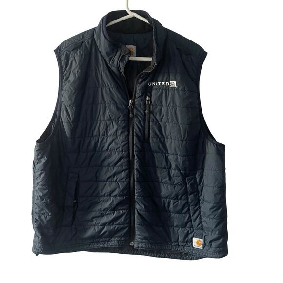 Carhartt Vest Men’s United Airlines Zip Up Puffer Rain Defender XXL - Picture 1 of 3